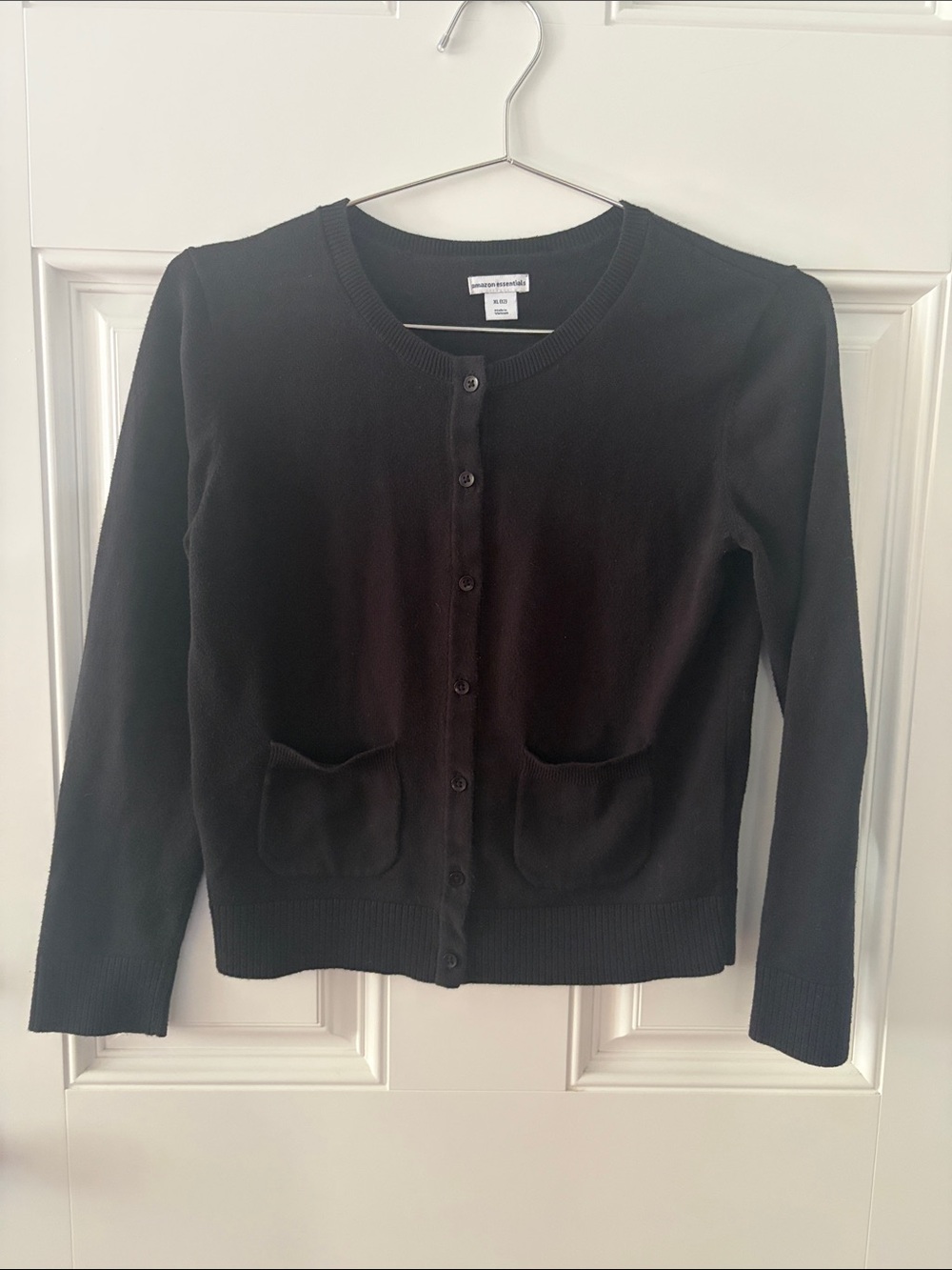 Amazon Essentials Black Button-Front Women's Cardigan Sweater